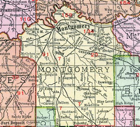 Montgomery County Alabama Map 1911 Montgomery City Mt Meigs