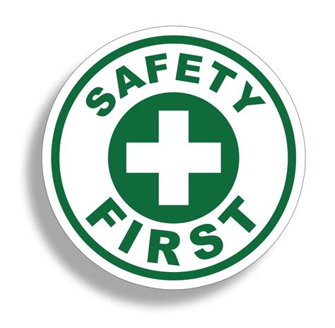 Pin the clipart you like. Safety First Circle Sticker | Real Sticky