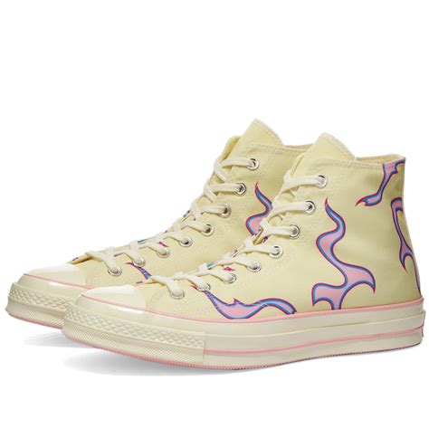 Converse X Golf Le Fleur Chuck Taylor 70 Yellow Flame Pastel Yellow And Almond Blossom End