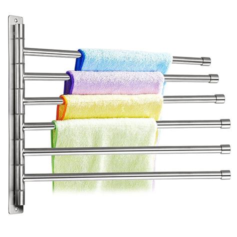 Sumnacon Wall Mounted Swing Towel Bar Silver Stainless
