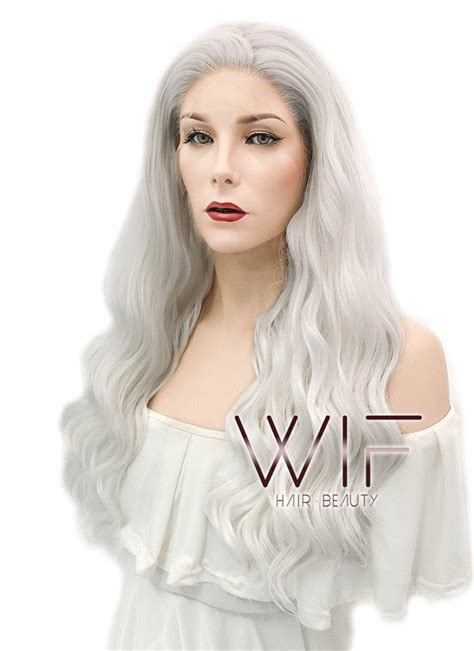 Wavy White Lace Front Synthetic Wig Lf388 White Lace Cool Hair Color