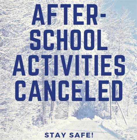 Monday January 3rd After School Activities And Buses Canceled
