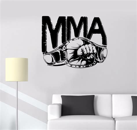 Real Man Decoration Wall Decals Mma Belt Fist Punch Fight Boxing