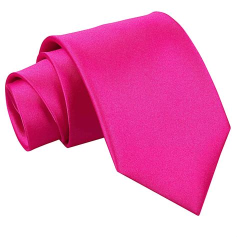 Mens Plain Hot Pink Satin Tie