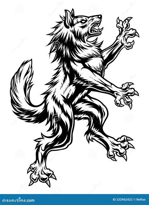 Heraldic Wolf Realistic Stock Vector Illustration Of Decoration