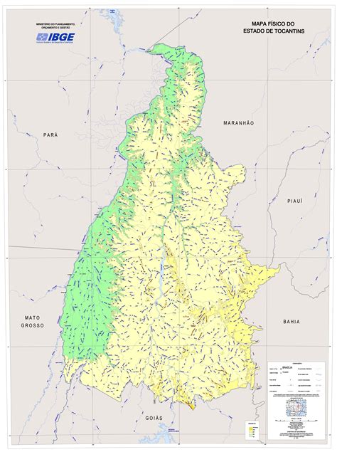 Mapa Físico Del Estado Del Tocantins Tamaño Completo Ex