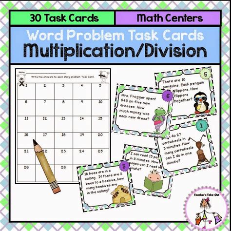 Practise multiplication and division word problems, multiplication word problems, division word problems, math word problems, mixed operations. Teacher's Take-Out: Key Words for Word Problems-Freebie