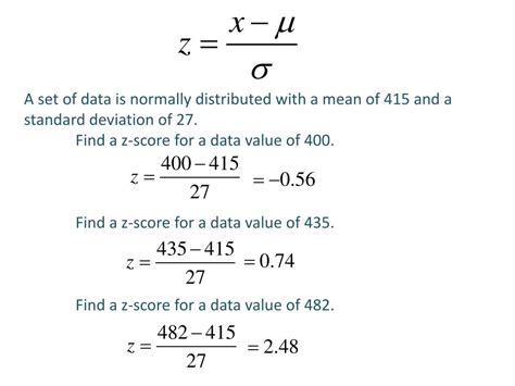 PPT Calculating Z Scores PowerPoint Presentation Free Download ID