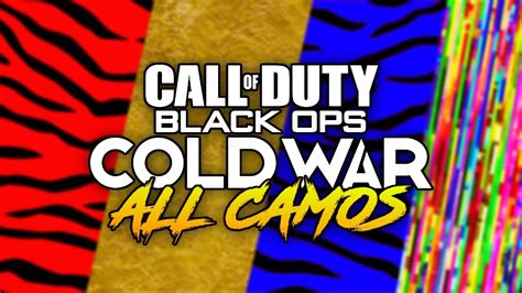 Black Ops Cold War All Camos Multiplayer And Zombies Mastery Camos
