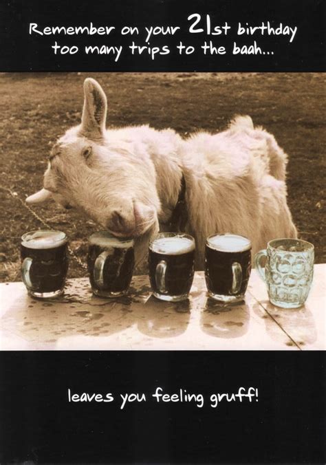 Funny 21st Birthday Greeting Card Goat Too Many Trips To Baah 21