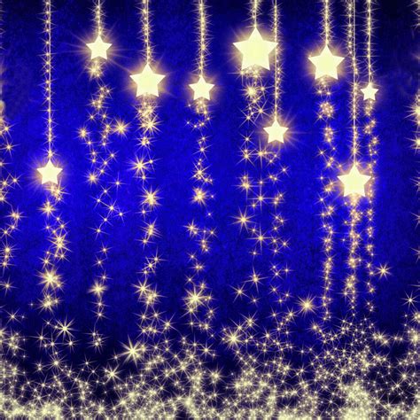 Christmas Blue Background With Gold Stars For Scrapbooking Page