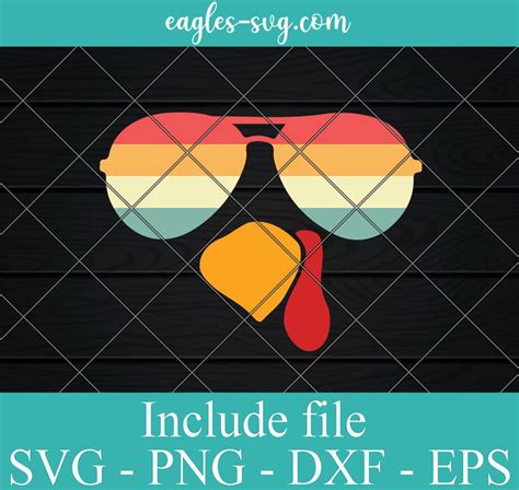 Cool Turkey Face With Sunglasses Svg Funny Thanksgiving Svg Cricut