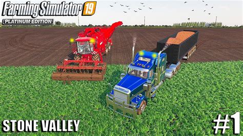 Day 1 Harvesting Carrots Stone Valley X2 Farming Simulator 19