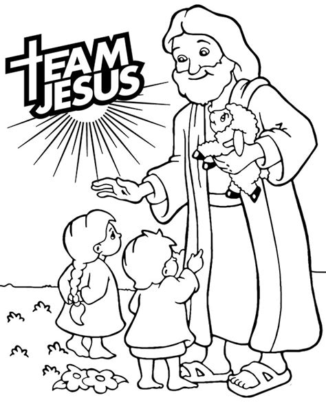 Jesus was born in the year 6 in bethlehem, palestine, to a. Jesus Christ and children coloring page