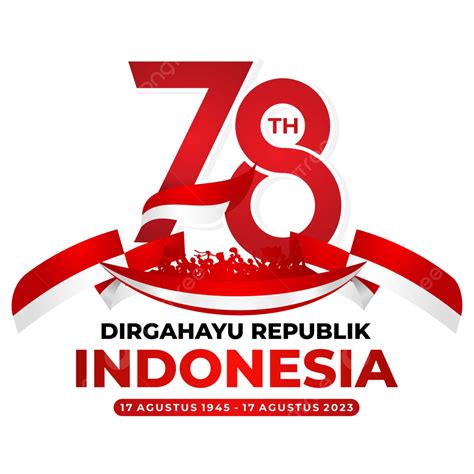 Happy Independence Day Indonesia 17 August 2023 And Hut Ri 78 Vector