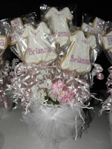Wilma center table with plain shelving design: Cookie Dreams Cookie Co.: Christening Centerpieces!