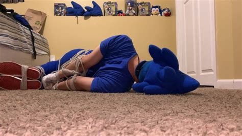 Sonic Cosplayer In Bondage