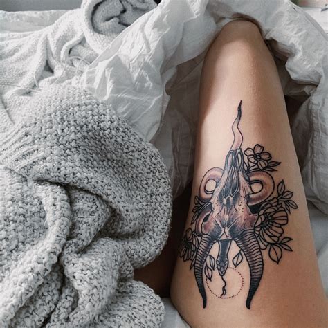 A ram is fearless in the face of danger, as such, a goat skull tattoo symbolizes your fearless approach to death. Ram skull tattoo | Tattoos, Flower tattoo, Ram skull