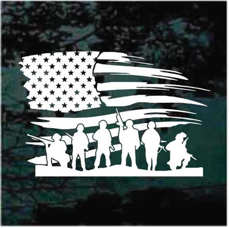 American Flag Soldiers Decals And Car Window Stickers Decal Junky