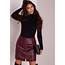Missguided Zip Front Faux Leather A Line Skirt Burgundy In Red  Lyst