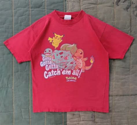 vintage 1999 pokemon gotta catch em all pikachu nintendo t shirt youth sz m 40 42 picclick