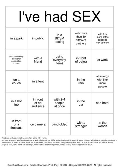 i ve had sex bingo cards to download print and customize