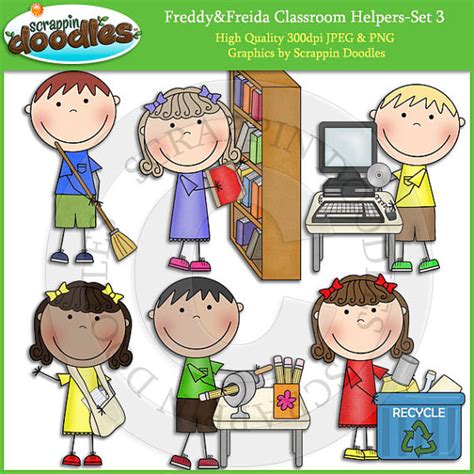Freddy And Freida Classroom Helpers Set 3 Clip Art Etsy Classroom