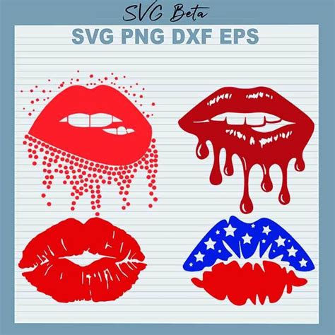 Dripping Red Lips Bundle SVG Red Lips SVG Dripping Lips Bundle SVG