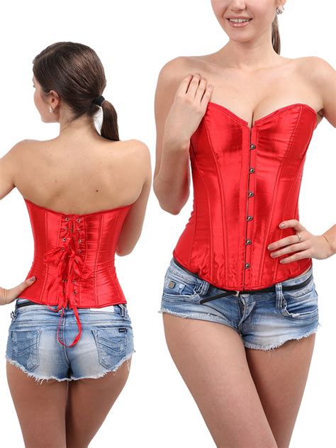 lelinta women s vintage lace up boned overbust corset bustier bodyshaper top shapewear plus size