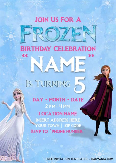 Free Frozen Birthday Invitation Templates For Word Free Printable