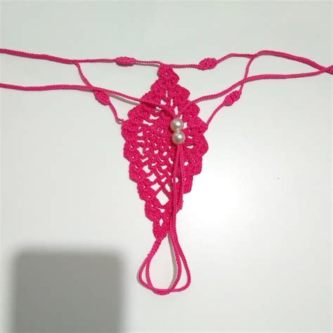 crochet extreme micro g string bikini see through teardrop etsy