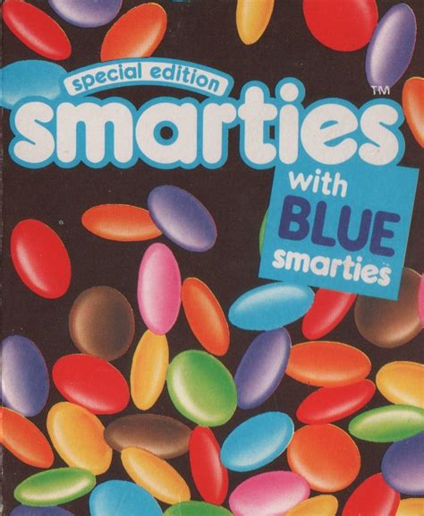 Rowntree Smarties Box New With Blue 125g Sweet Wrappers Smarties