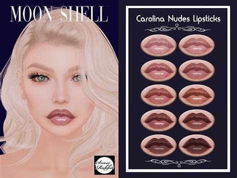 Second Life Marketplace Moon Shell Carolina Nudes Bom Lipsticks Snow