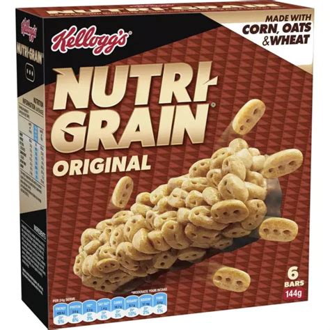 Kelloggs Nutri Grain Original Protein Breakfast Cereal Snack Bars 6