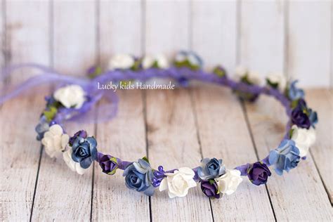 Plum Flower Crown Wedding Hair Wreath Wedding Flower Crown Purple
