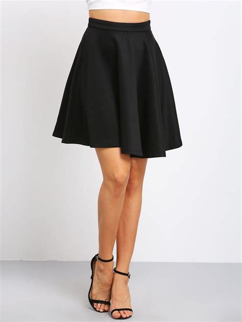 Black High Waist Flare Skirt Flare Skirt High Waisted Circle Skirt High Waisted Pleated Skirt