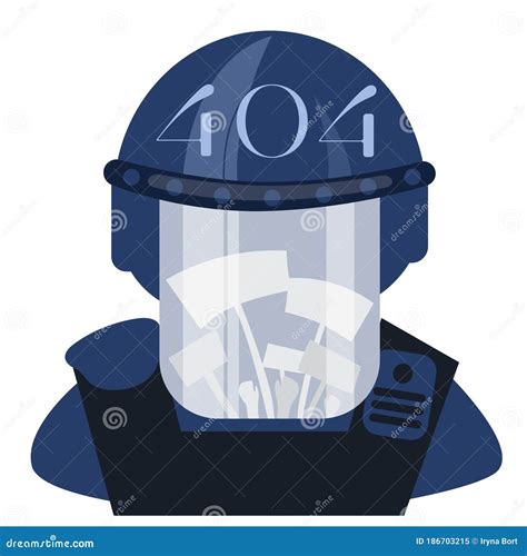 Police Riot Officer In Uniform Vector Illustration
