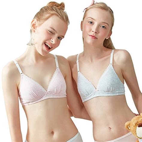 BAILIAN Girl S Seamless Foam Bra Teen Girls Thin Cotton Breathable Soft