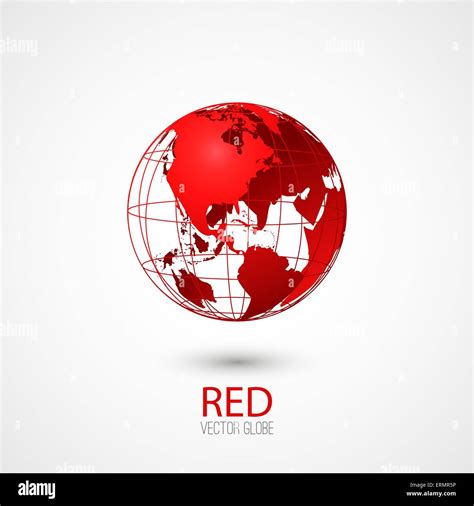 Red Transparent Globe Isolated In White Background Vector Icon Stock Vector Image Art Alamy