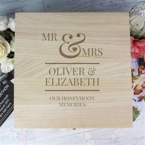 Personalised Wedding Wooden Keepsake Box Wedding Memory Box Wedding