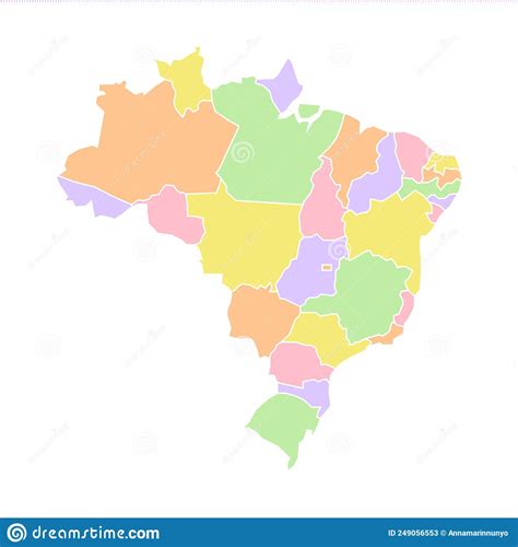 Brazil Political Map Low Detailed Cartoon Vector CartoonDealer Com