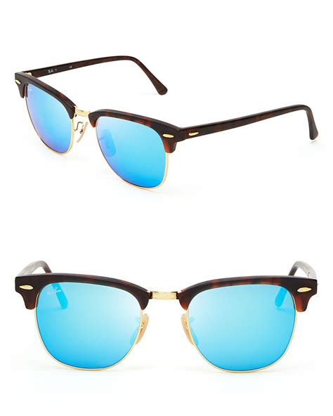 Ray Ban Mirrored Clubmaster Sunglasses 51mm In Blue Blue Mirror Lyst