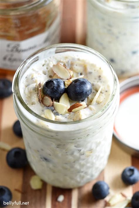 No Cook Blueberry And Apricot Overnight Oatmeal Belly Full