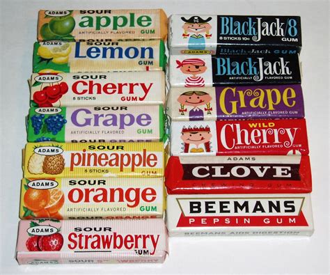 Adams Gum Packs Retro Candy Sweet Memories Gum