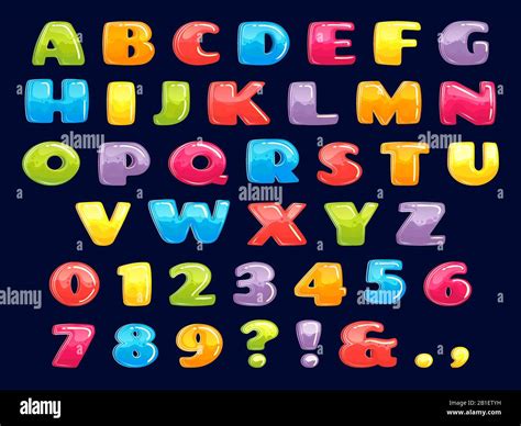 Color Cartoon Font Chubby Colored Letters Fun Kids Games Alphabet And