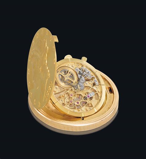 Audemars Piguet A Fine And Rare 18k Gold Skeletonized Coin Watch