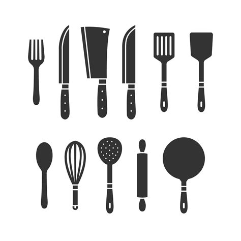 Kitchenware Cooking Utensil Icon Vector Silhouette Set 9324080 Vector