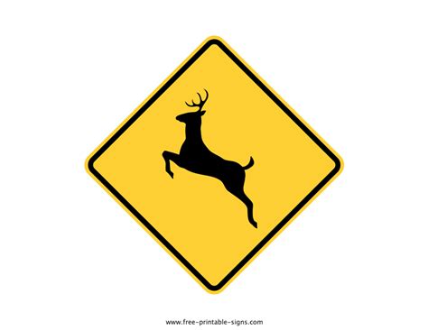 Printable Deer Crossing Sign Free Printable Signs