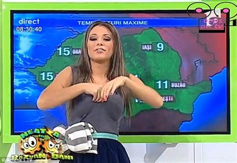 Weather Presenter Roxana Vancea Accidentally Exposes Her Breasts On Live TV Daily Mail Online