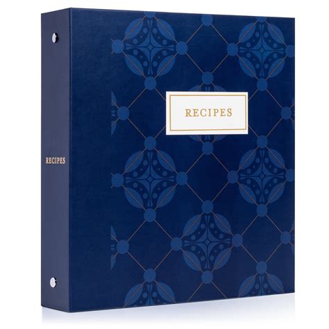 Blank Cookbook Personalized Custom Recipe Book Navy Recipe Binder Cute
